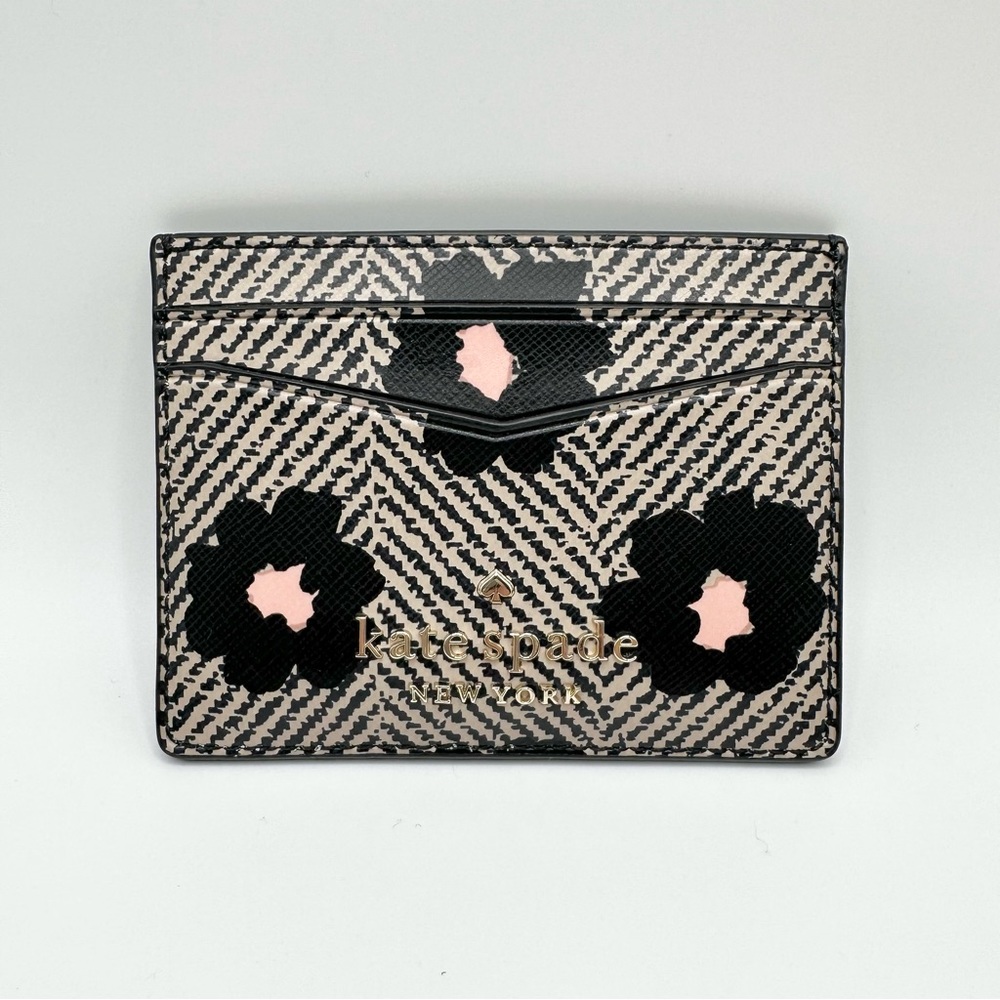 Kate Spade Herringbone Floral Small Slim Card Holder